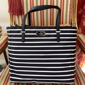 NWT Kate Spade Large Nylon Striped Tote